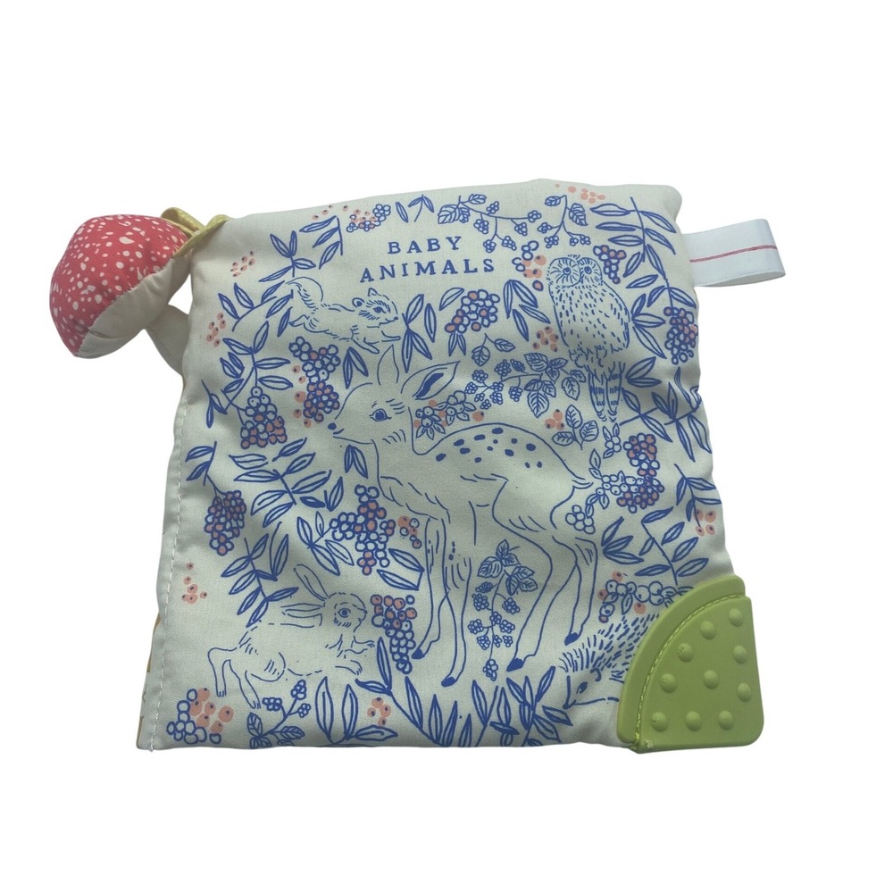 Manhattan Toy Baby Animal Soft Activity Book Teether Mirror Sensory Toy Mushroom